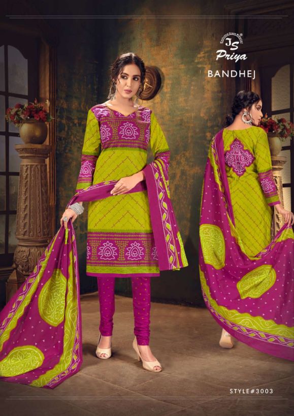 JS Priya Bandhej Vol 3 Cotton Casual Wear Dress Materials